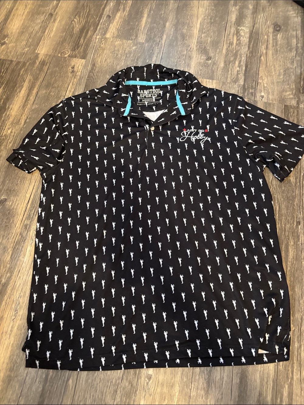 Barstool Sports Men’s Black Print Polo Shirt